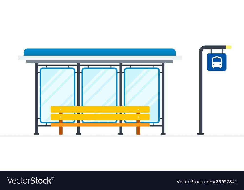 Автобусная остановка рисунок 