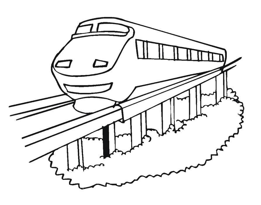 Трафарет поезда для рисования 