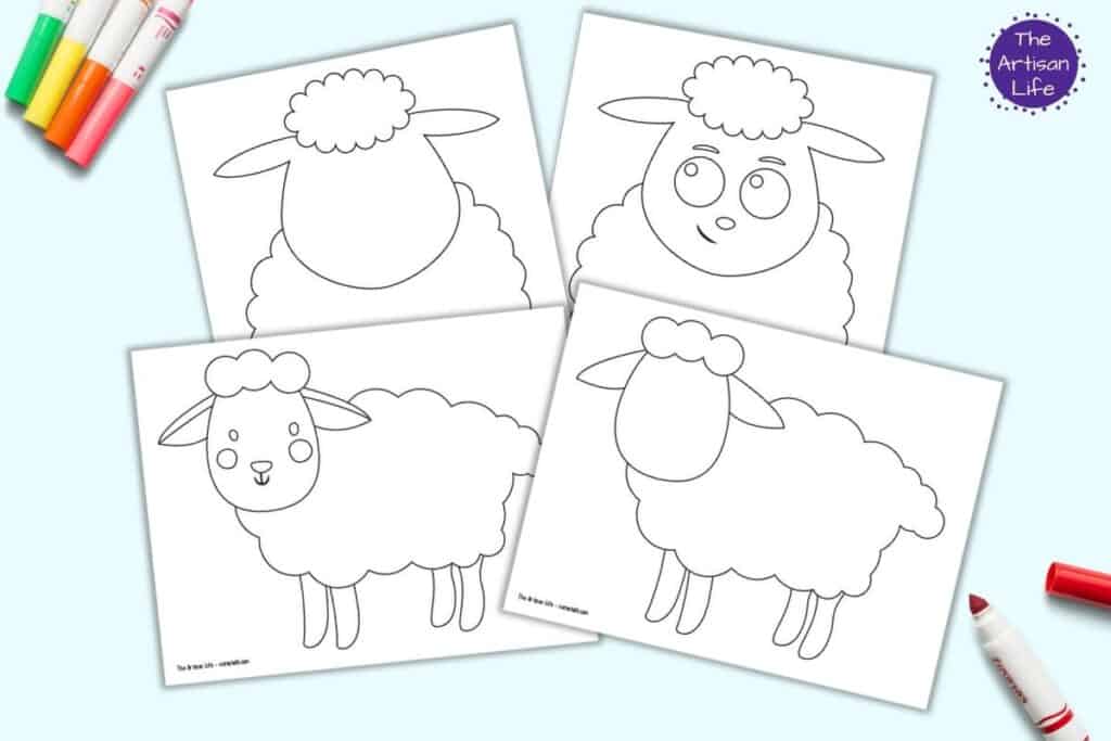 Sheep Writing Template 