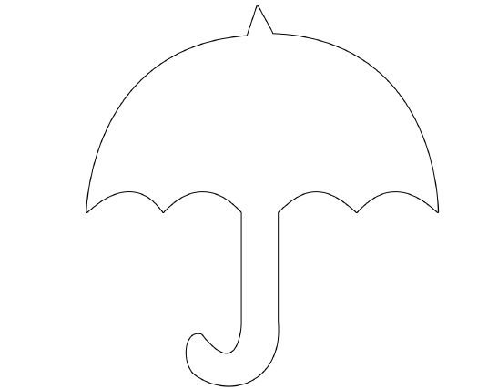 Black silhouette umbrella. Design element. illustration on