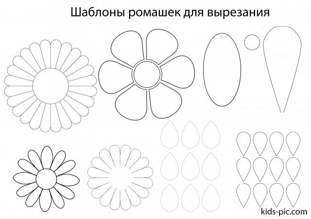 Шаблоны Ромашка с шестью лепестками