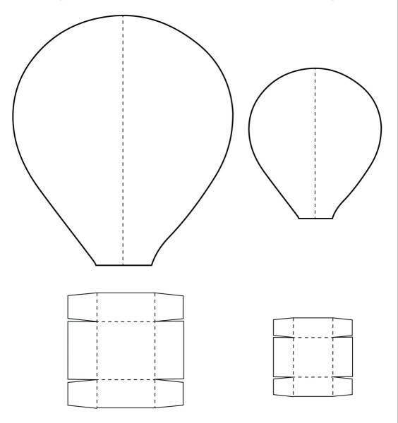 Воздушный шар из бумаги шаблон