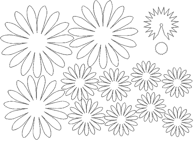 Цветы для вырезания для детей на прозрачном фоне 