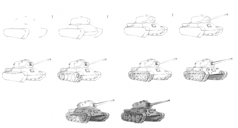 Танк ису 152 рисунок карандашом