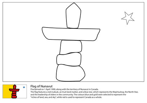 Раскраска Флаг Нунавуту | Раскраски для детей печать онлайн