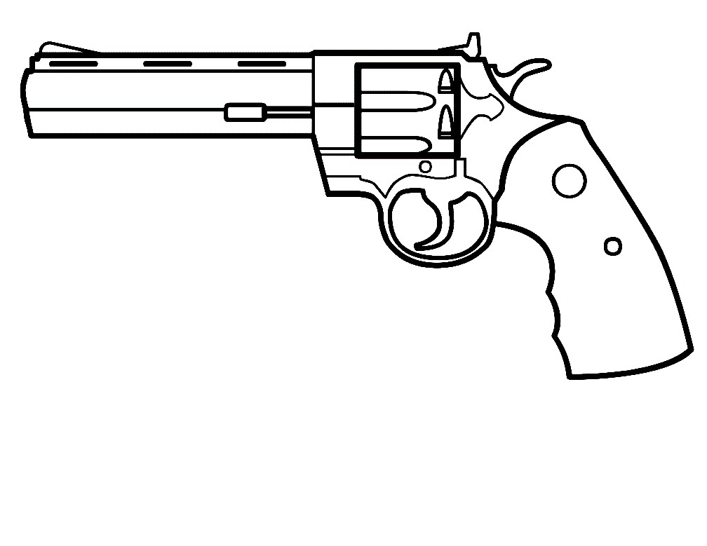 пистолет Раскраски распечатать бесплатно.
