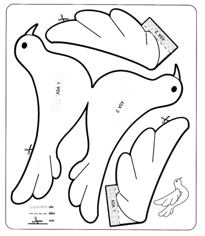 Голубь из бумаги шаблон для вырезания