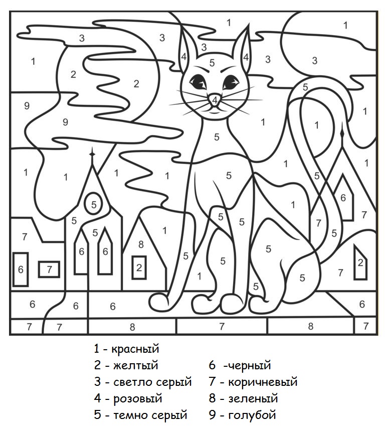 Веселые раскраски по цифрам 