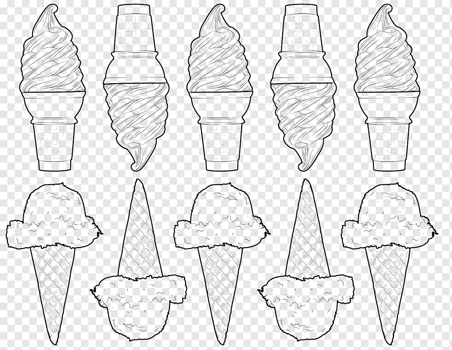 Раскраска Мороженое распечатать бесплатно
