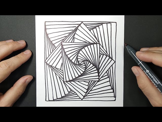 Как нарисовать оптическую иллюзию с 3D лестницей | ❤Lessdraw❤