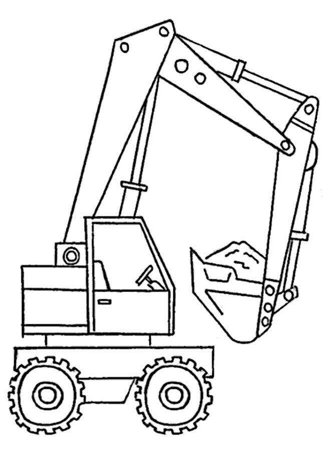 Рисунок детский экскаватор 
