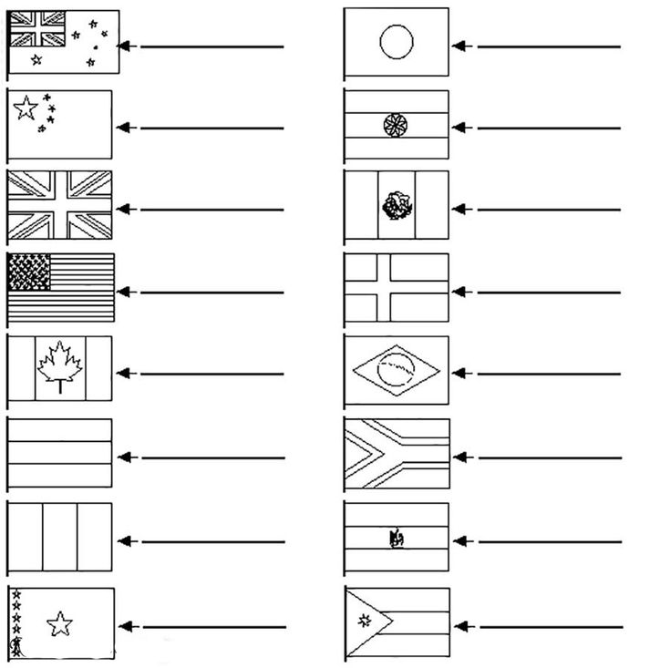 Раскраски Флаги стран мира для детей: распечатать бесплатно