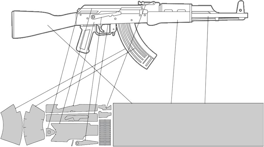 Paperkhan конструктор из картона ак 47 автомат калашникова