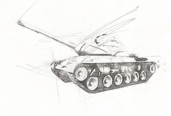 How to draw a tank step by step