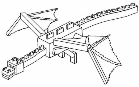 Раскраска Майнкрафт Дракон Края