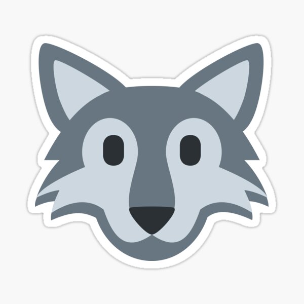 WHITE BLUE WOLF Emoji Apple