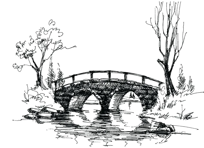 Как рисовать мост. Акварель. How to draw & paint the Bridge