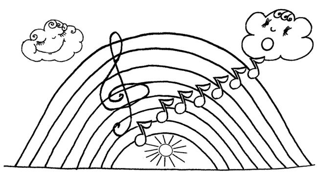 Ноты рисунок для детей раскраска 