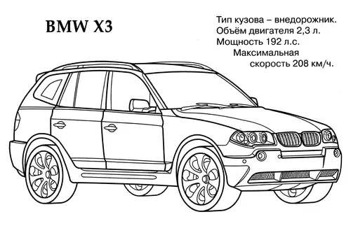 Раскраска автомобили BMW 