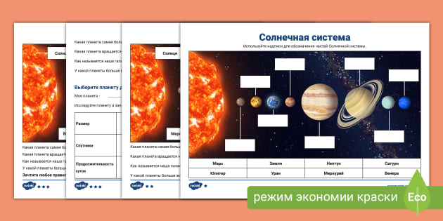 Планшетная карта Солнечной системы