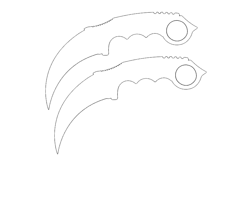 Paper Karambit asiimov Skin Downloadable Template