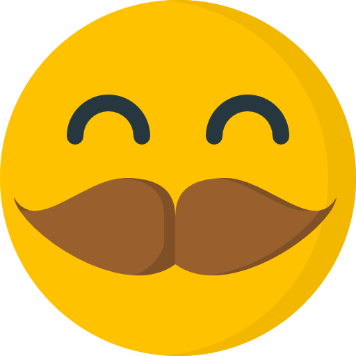 Smiling with a mustache