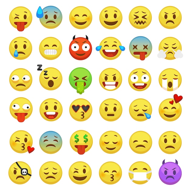 Набор смайликов лета Smileys вектор