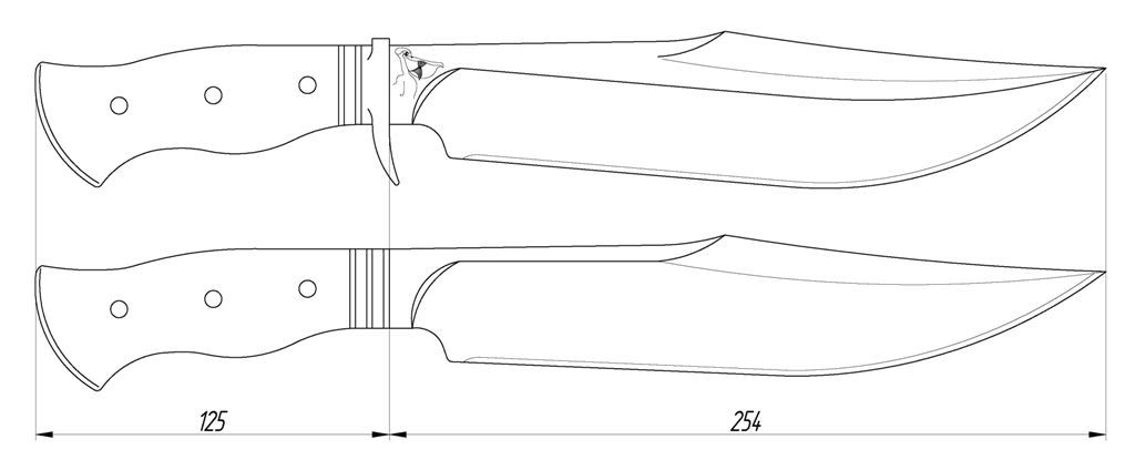 Чертеж ножа из КС ГО