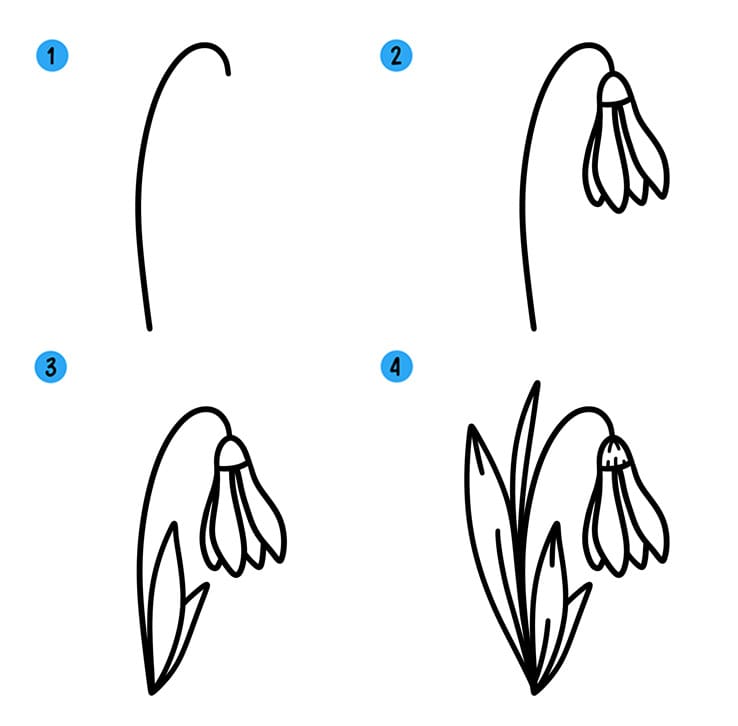 Рисунок Подснежника Для Детей 1 Класс