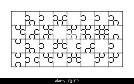 Jigsaw Puzzle Layout Template. Grey