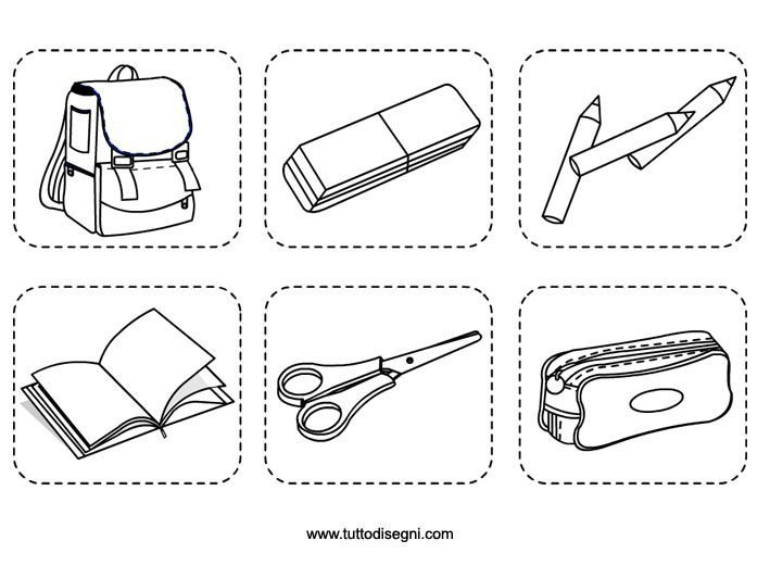 Раскраски школьные принадлежности