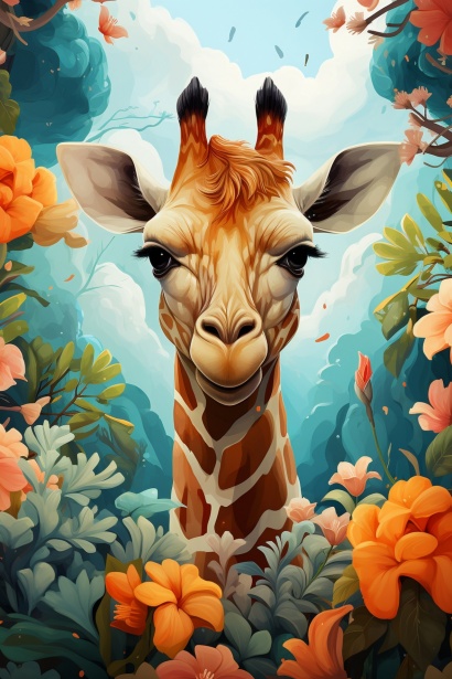 Cute giraffe Illustration for design