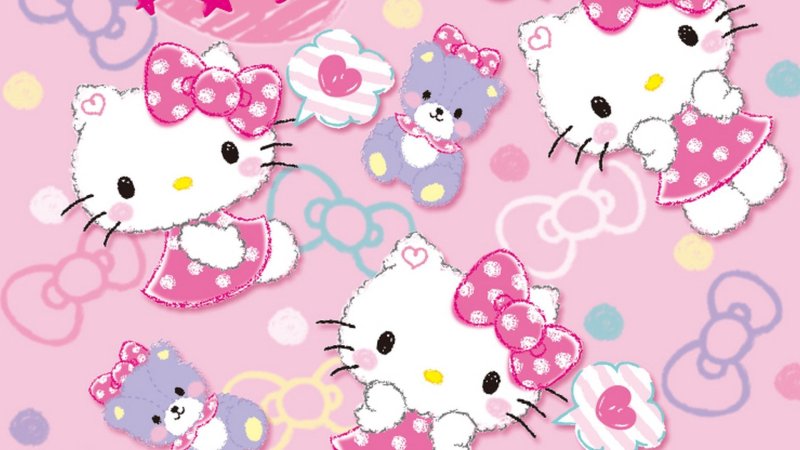 wallpaper with hello kitty / обои с