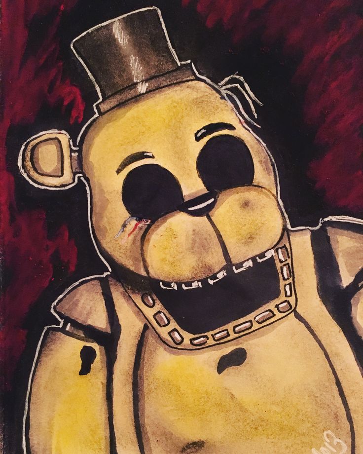 How to draw Twisted Golden Freddy, FNAF, Как нарисовать