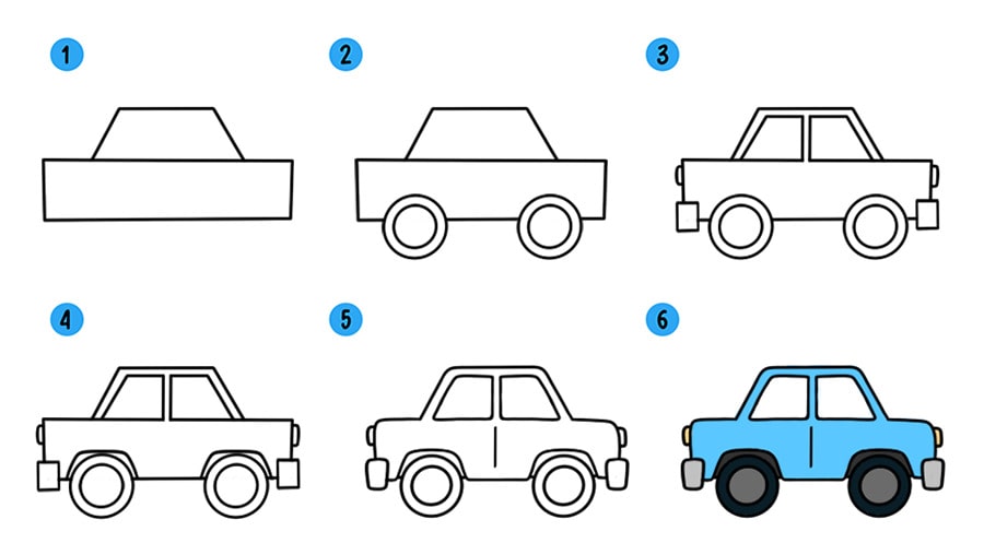 Как нарисовать машину | Рисунок машины поэтапно карандашом