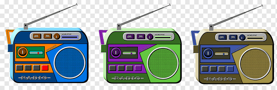 Retro Radio Doodle Style Hand Drawn: стоковая векторная