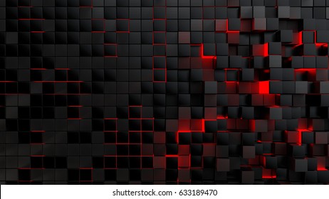 3d Iphone Shiny Black Cubes Wallpaper | WallpapersOK