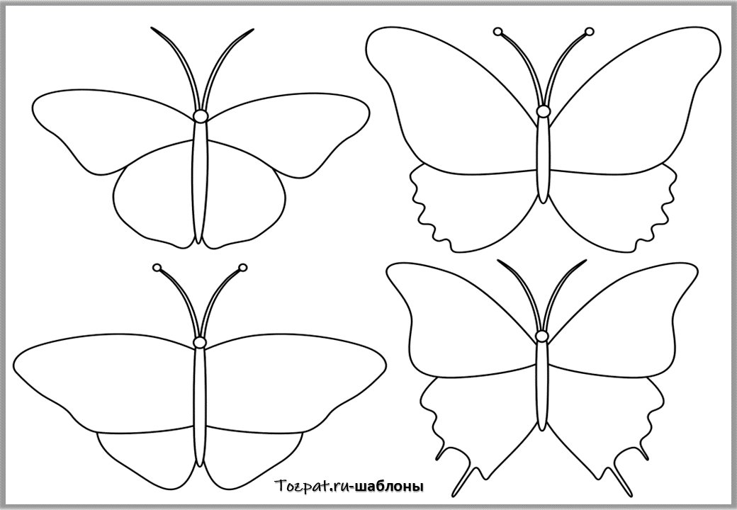 Трафареты гирлянды с бабочками из бумаги