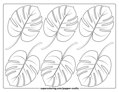 9PCS 2 Sizes Tropical Leaf Stencils