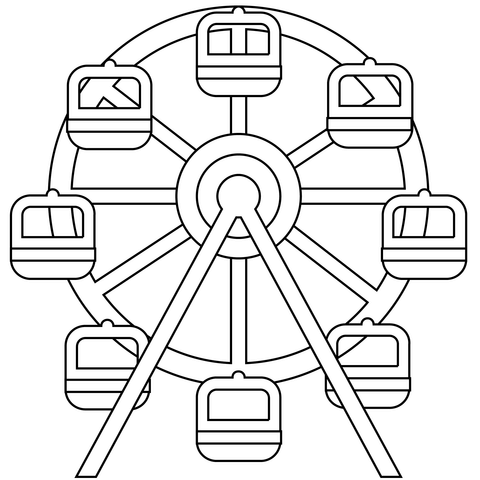 Колесо обозрения London Eye Drawing Раскраска