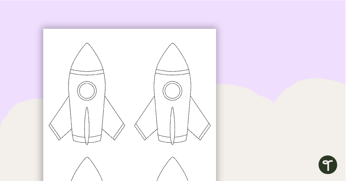 Kids craft template 3d a paper rocket