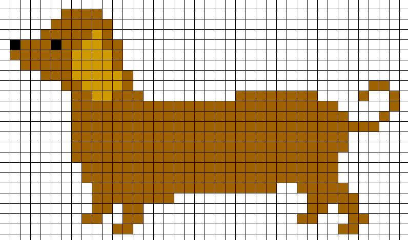Рисуем по клеточкам собачку