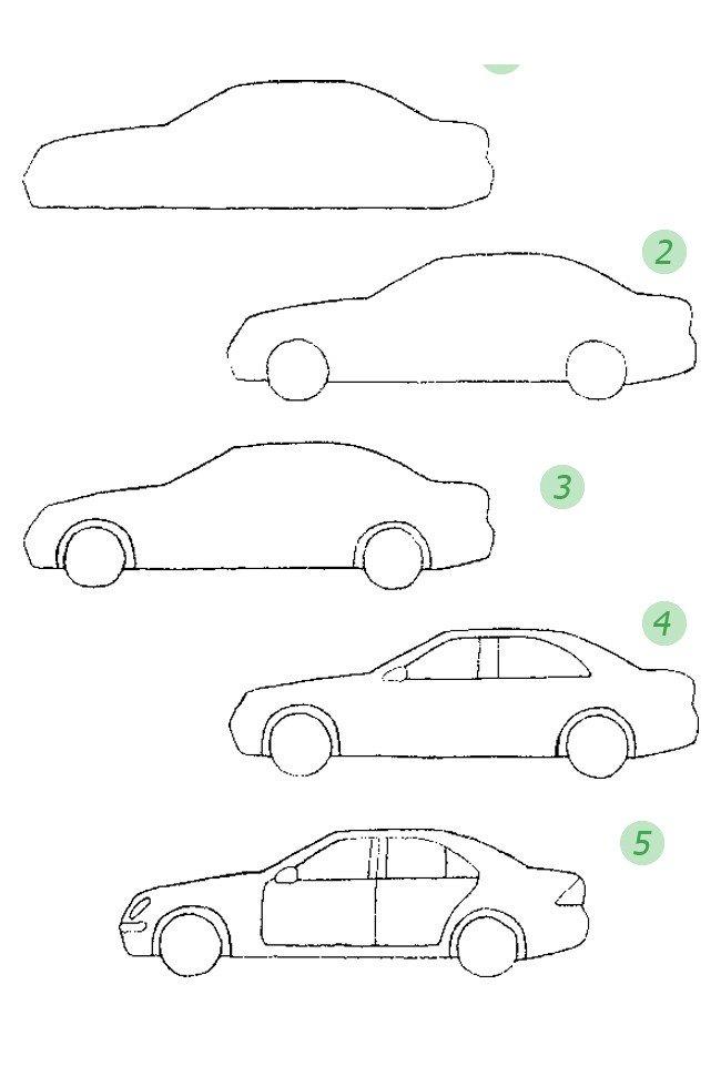 Как нарисовать МАШИНУ автомобиль | Рисуем ТРАНСПОРТ | Няня