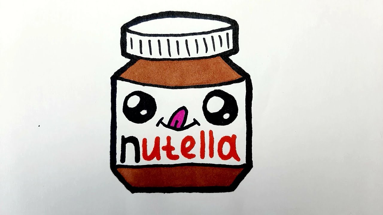 How to Draw a Cute Nutella Jar and Color