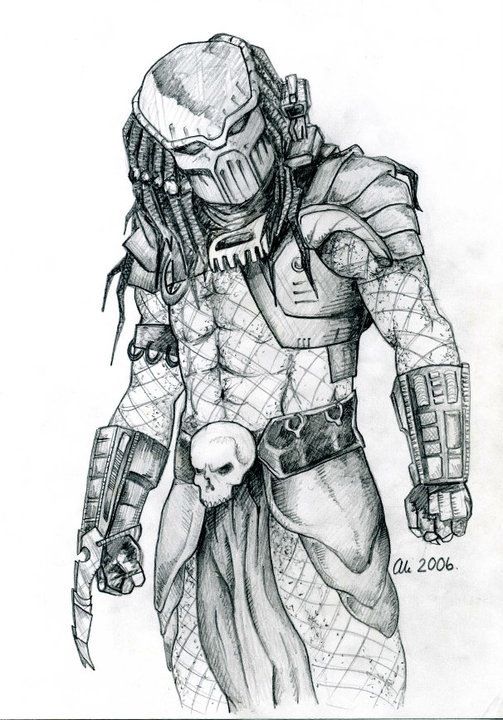 Drawing Predator with a pencil /Рисунок Хищника карандашом