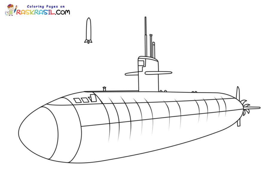 Раскраска военной подводной лодки | Раскраски для детей