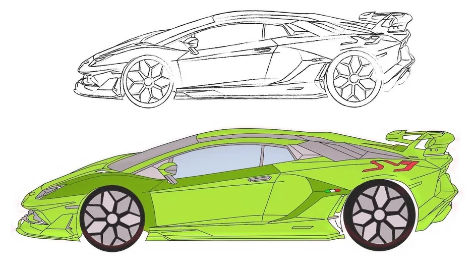Раскраска Спортивные автомобили Ламборджини 