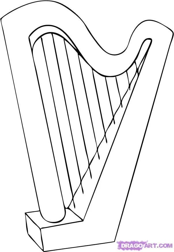 Векторный Рисунок Арфа — стоковая