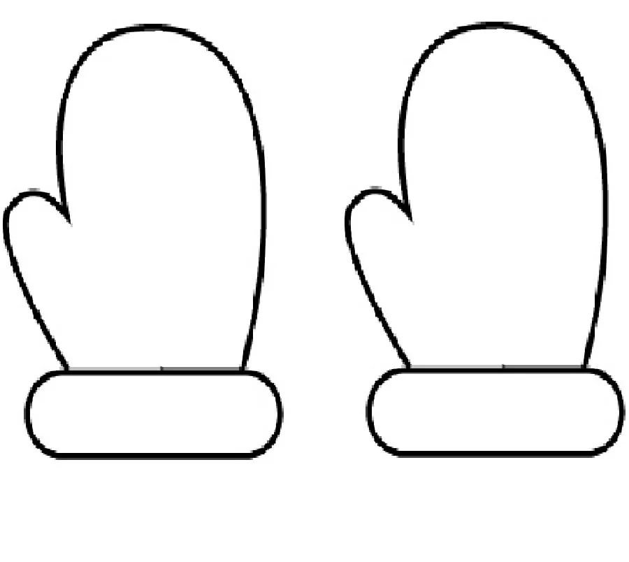 Шаблон варежки для вырезания из бумаги: вытынанка, на окно