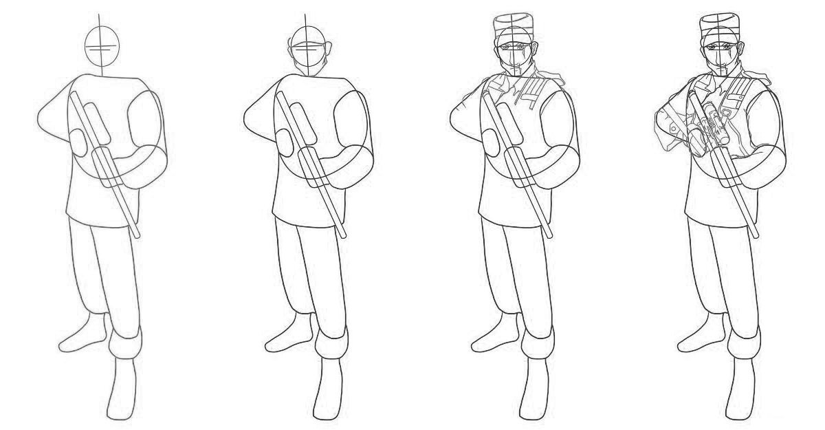 Солдат Рисунок Карандашом